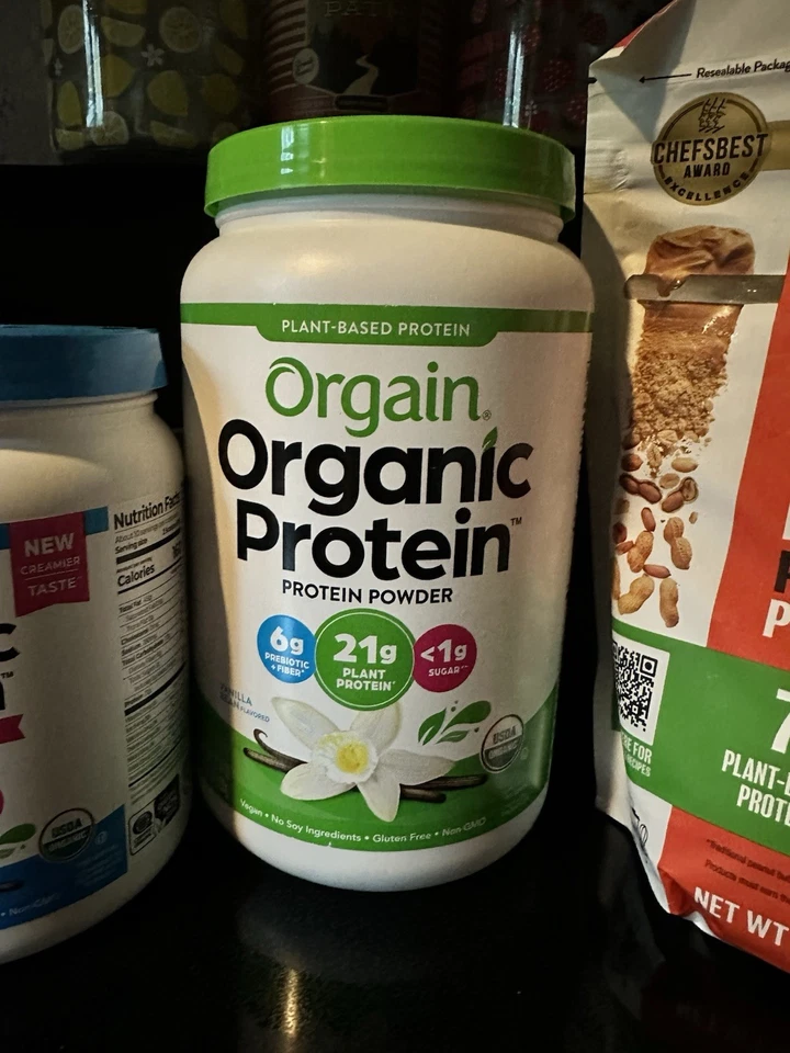 Orgain Proteína Orgánica y Superalimentos Vainilla ~ 21 g Proteína de Base Vegetal Paquete de 4 Foto 3 de 4