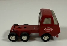 Vintage Tonka Red Mini  Truck Single Cab Flat Bed 4.5” Pressed Steel Toy