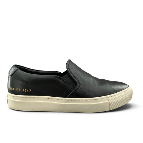 Common Projects Slip On Sneaker Size EU 41 READ DESC Black Leather Made in Italy