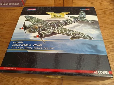Corgi Aviation Archive Junkers Ju88A-6 PN+MT KG 54 Rzym Italy 1943 AA36704 LESEN