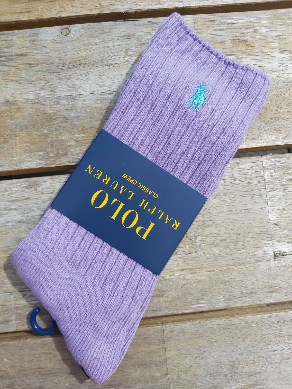 GENUINE POLO RALPH LAUREN Lilac Classic Cotton CREW SOCKS 8205BSR RL3