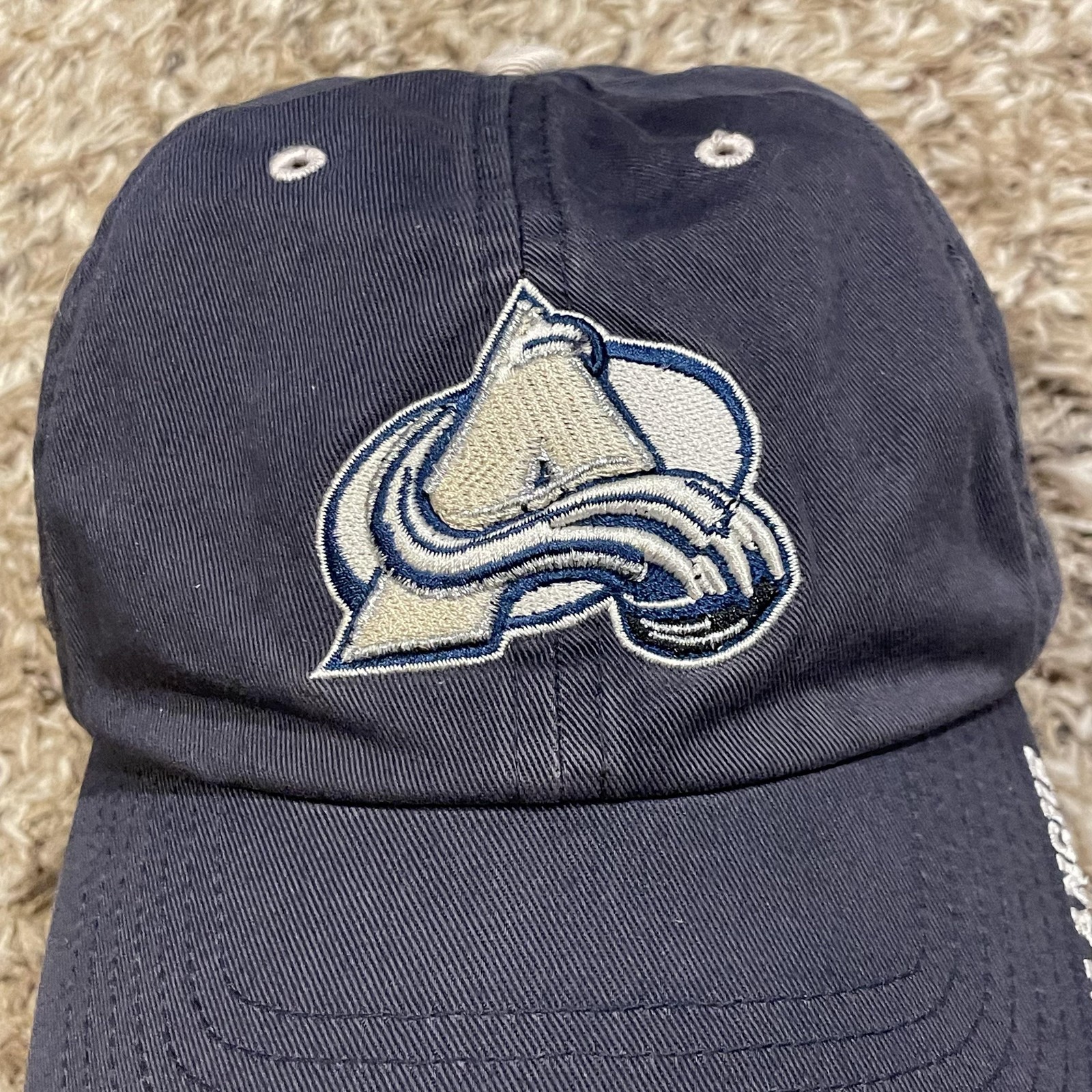 Vintage Colorado Avalanche Hat Twin Enterprise Strap Back Blue White NHL Dad Hat