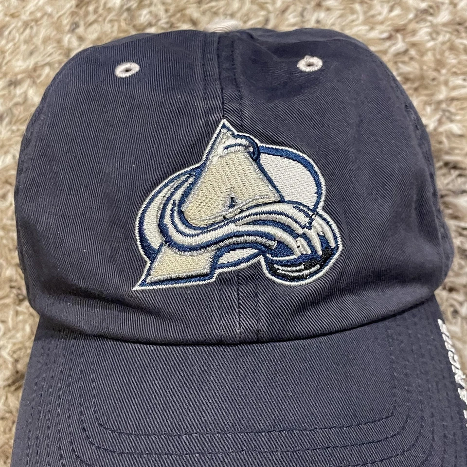 De colección Colorado Avalanche Sombrero Doble Empresa Correa Trasera Azul Blanco NHL Papá Sombrero Foto 3 de 4