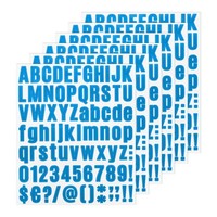 6-BöGen Buchstabensticker, 1 Zoll Vinyl Buchstabensticker[486 StüCk, Hellblau]