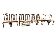 65823 Set of 8 GEORGIAN Furnishings  Solid Mahogany Dining Chairs