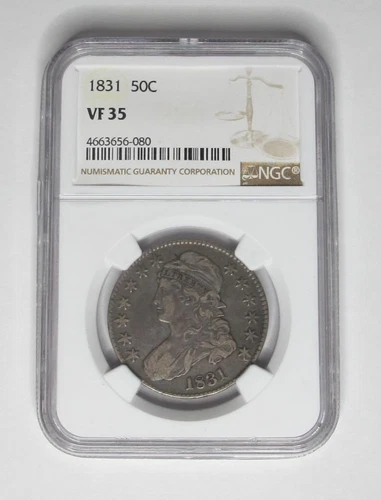1831 U.S. Fifty Cent * Capped Bust / Lettered Edge * NGC VF35 * Nicely Toned