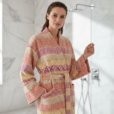 Bassetti Women's shawl bathrobe in terry Granfoulard HANAMI 41