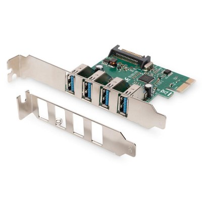 DIGITUS PCI Express Karte 4-Port USB 3.0 A/F Extern 5 Gbps Plug&Play Hot Swap