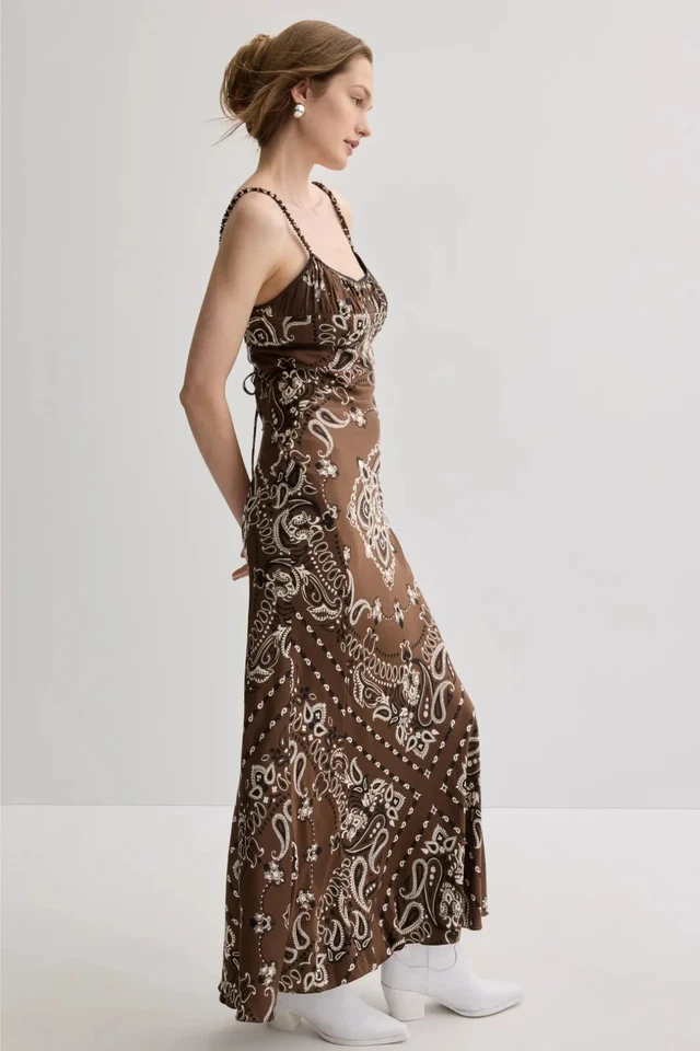 Sandro Bandana Print sleeveless Midi Dress Size 6 (Retails $455) - Image 2 of 4