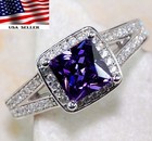 1CT  Amethyst 925 Genuine Sterling Silver Ring Jewelry Sz 8 L1-6 — photo 1