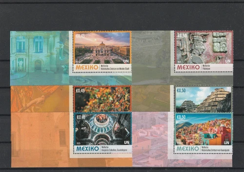 UN Wien 2025 - Marken aus Heft - UNESCO Welterbe "Mexiko" **