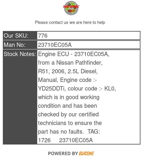 2006 Nissan Pathfinder Steuergerät (Motor) 23710 EC05A 23710EC05A - Bild 3 von 3