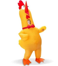 Inflatable Screaming Chicken Costume for Adults, Halloween Full Body Blow Up ...