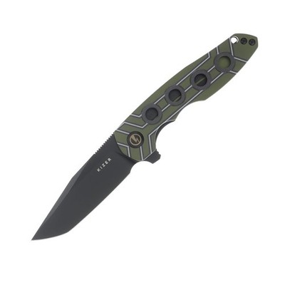 Kizer Z-82 Folding Knife New Widow Exclusive Green Handle Black Tanto Blade 3.5''