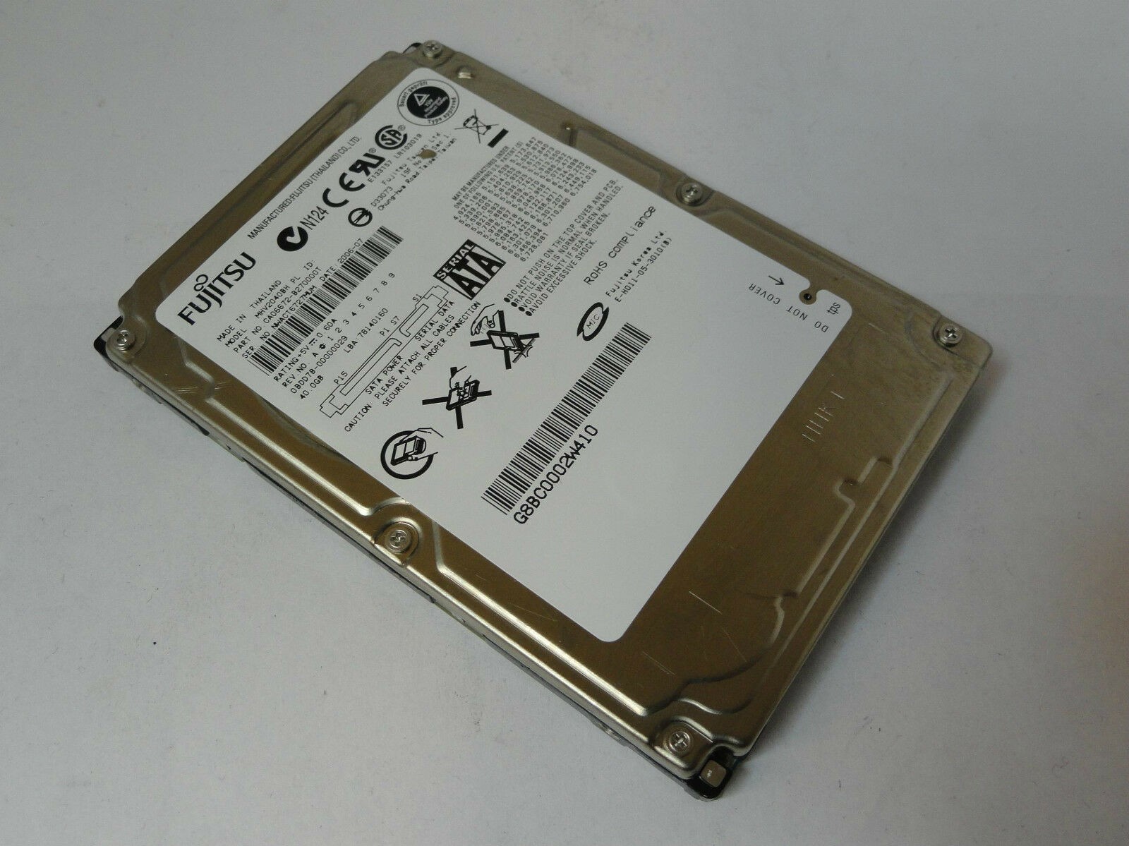 Fujitsu 40Gb SATA 5400rpm 2.5in HDD ( CA06672-B270000T MHV2040BH ) USED
