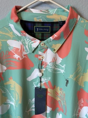 William Murray Golf Polo Mens 2XL Performance Dove Hands Abstract Stretch NEW