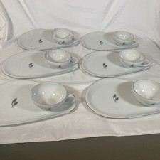 12 Piece Fukagawa Arita 928 Set Snack Plates  Teacups Japan Hand Painted
