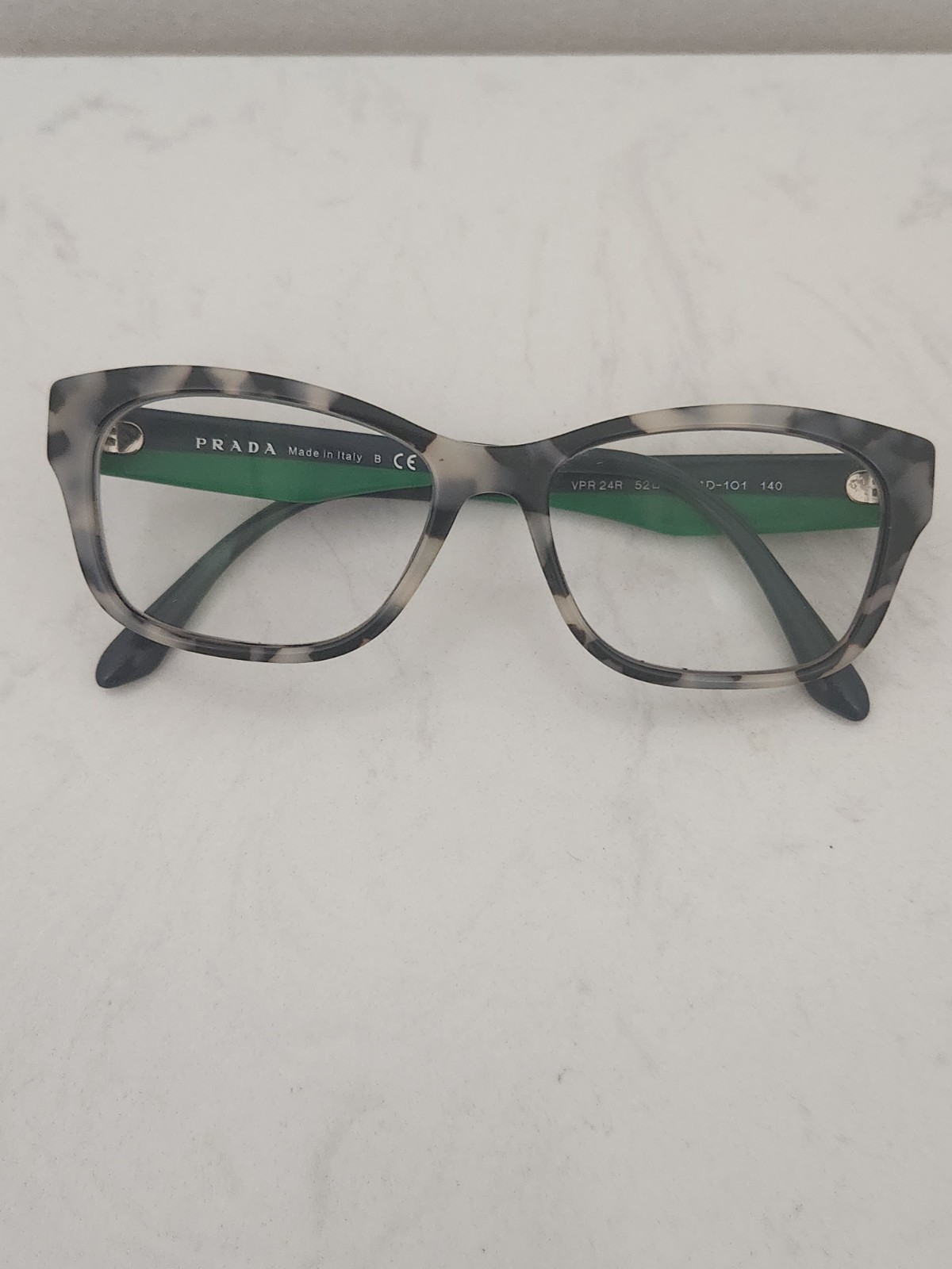 Prada Tortoise Shell Prescription Glasses with Case VPR 24R 52O16 KAD-101 140