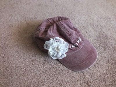 Beautiful Upcycled Ladies Cap Handmade Removeable Flower Pin ''Super Busy''