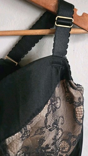 Cacique Lane Bryant Corset Bustier Women's 22/24 Black Lace Boning Goth Sexy - Picture 3 of 9