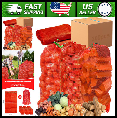 Mesh Onion Storage Bags 20 x 14 Inch Reusable Drawstring Produce Bags 300 Pack