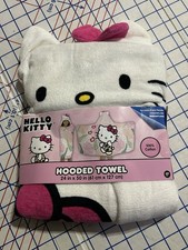 NWOT hello kitty Sanrio hooded kids towel bath beach leopard