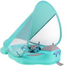 Non Inflatable Mambobaby Infant Baby Pool Float with Canopy Grey Color
