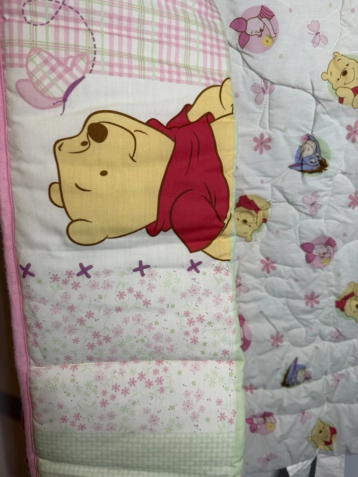 Juego de cuna vintage Winnie The Pooh Feat Pooh, Piglet, Eeyore con forro Disney Foto 4 de 4