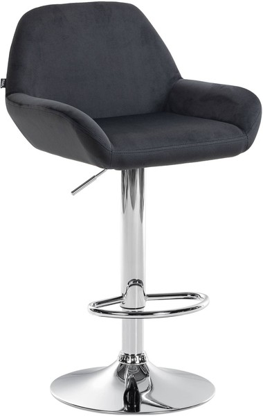 Barhocker Braga Samt Chrom Schwarz-image