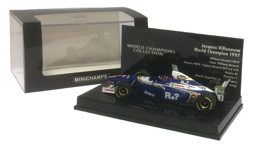 Minichamps Williams FW19 #3 1997 World Champion - Jacques Villeneuve 1/43 Scale - Image 2 of 4