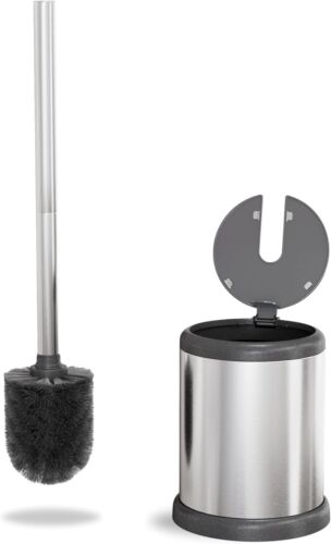 Brush with Lid - Sleek Toilet Bowl Brush and Holder - Toilet Scrubber Brush Set