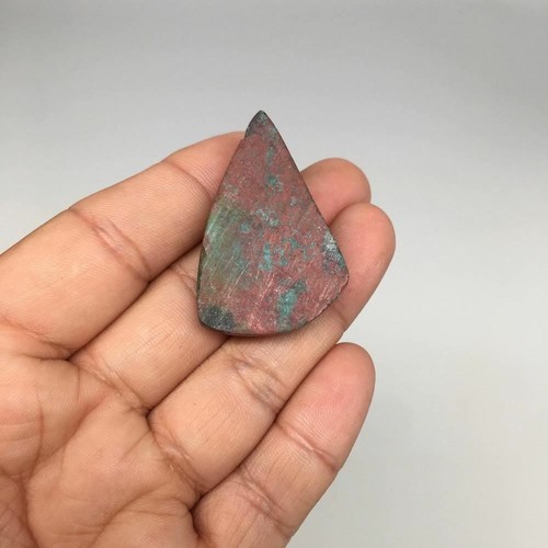 17.5g, 1.6"x1.1"x9mm Sonora Sunset Chrysocolla Cuprite Cabochon @Mexico,SC390 - Picture 4 of 7
