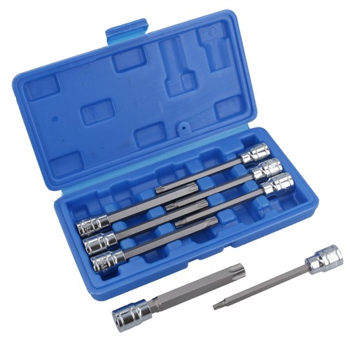 Juego de brocas de zócalo Torx Star Torx de 3/8" unidad T25-T60 estrella trinquete par 110 mm de largo AT432 - Imagen 3 de 6