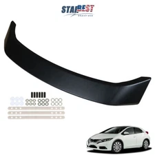 Matte Black Rear Trunk Spoiler Wing w/ Led Brake Light For Honda Civic 2012-2015