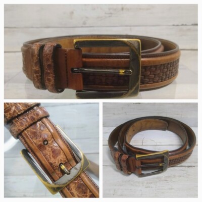 Spanish Made Genuine Crocodile Leather/Brass Men display picture 1