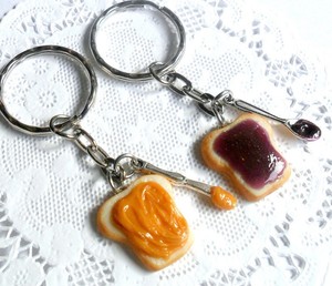 Peanut Butter And Jelly Keychain Set Knife Spoon Bff Best