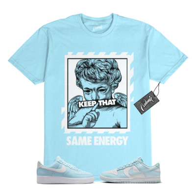 Air Force 1 Dunk Low Glacier Ice Blue White T Shirt to Match ENERGY