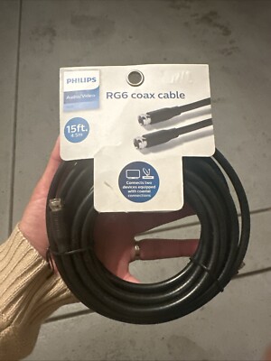 Philips 15ft (4.5m) RG6 Coax Cable - Black