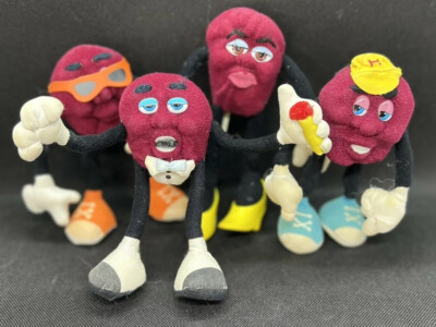 VTG 1988 Applause California Raisins 5'' Hardee's Bendable Lot Of 4 Toys