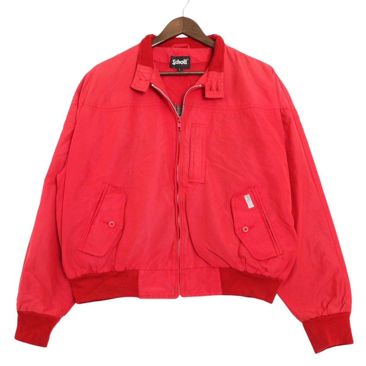 Schott Harrington Jacket Red Cotton FullZIP Size L Mens | eBay