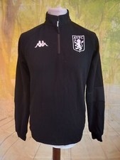 Aston Villa Footballblack Kappa quarter zip Sweatshirt. UK men's size Medium