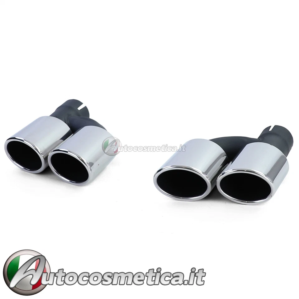 TERMINALI DI SCARICO DOPPIA USCITA ACCIAIO LOOK S5 AUDI A5 8T COUPE SPORTBACK* - Immagine 2 di 4