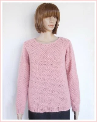 Pull Femme Angora, Laine et Mohair Coloris Rose et Or, Taille 38 - Photo 1/4
