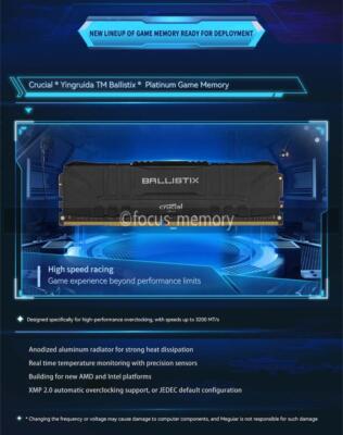 Crucial Ballistix 32GB (2x 16GB) PC4-25600 DDR4-3200 Desktop