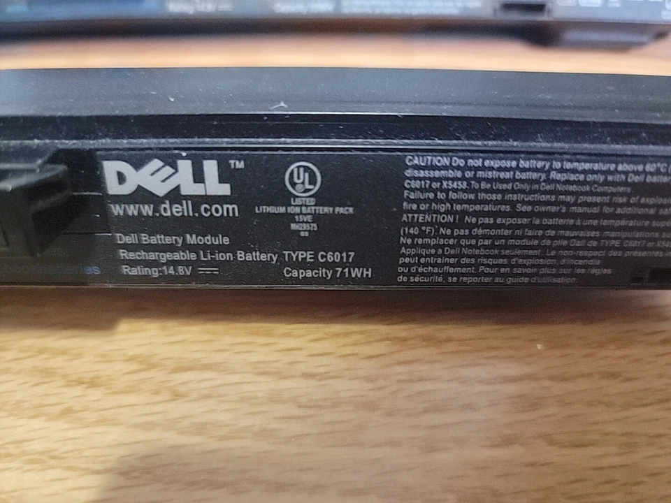 2 戴尔 X5458 C6017 电池 14.8v 35Wh 71Wh 锂离子正版原始设备制造商原装 — 第 2/4 张图片