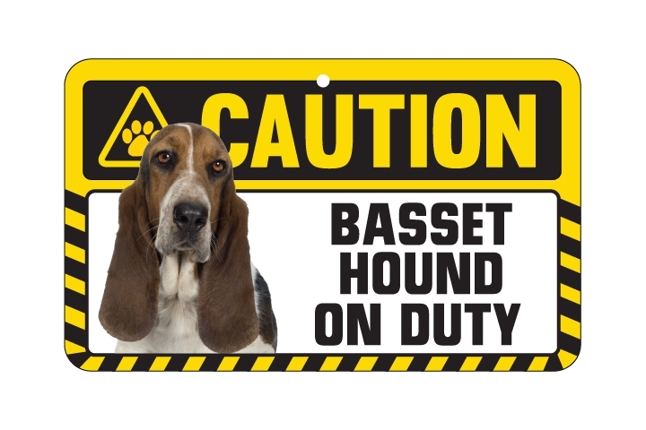 Dog Sign Caution Beware - Basset Hound