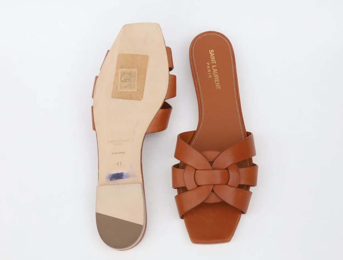 Saint Laurent YSL Tribute Mules Flats Slides Size 41-US 11