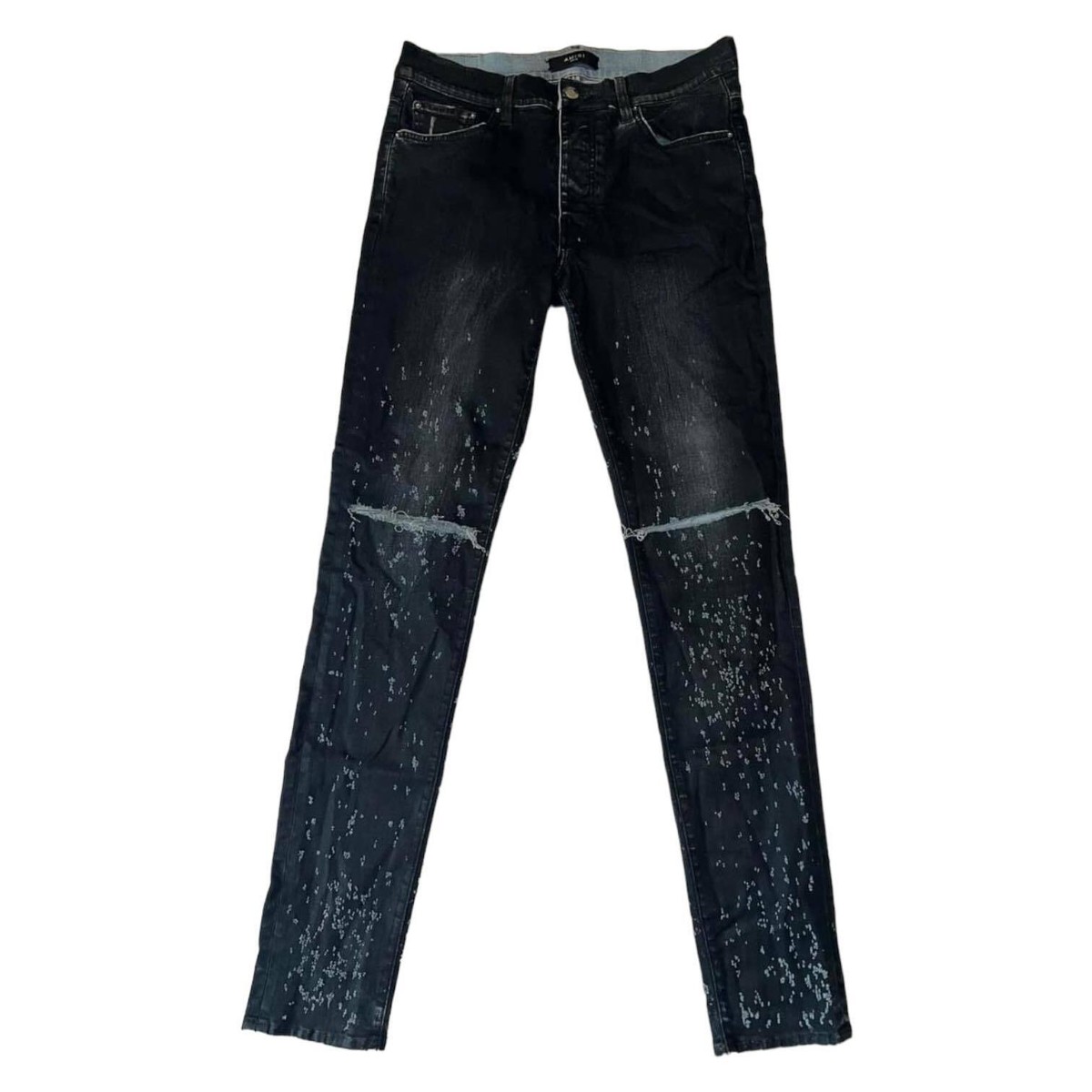 Amiri Black Shotgun Distressed Denim Jeans Light Fade Size Amiri Black Shotgun Distressed Denim Jeans Light Fade Size