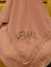 Women's KEMAL 36"x32" Head Wrap Chiffon Scarf Hijab ~ Blush Pink Cream