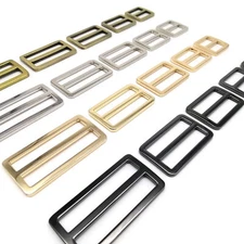 Metal Bag Strap Belt Adjust Tri-glide Pin Roller Buckle Slider Rectangle O Ring